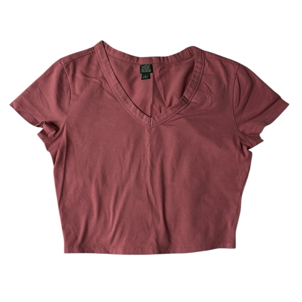 Women's V-Neck Crop Top - Dusty Pink